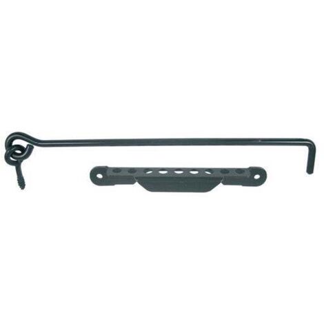 Afbat – Crochet et crémaillère acier prépeint 25mm – Longueur 500mm – Pour plusieurs positions d'entrebâillement – Poignée intégrée pratique (1/2)
