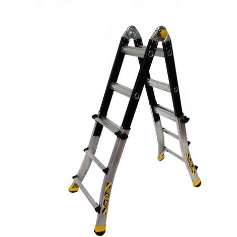 Centaure – Échelle télescopique pliante 3 barreaux – Hauteur 2,95 m – Charge maximale 150 kg – Dimensions pliée 0,94 x 0,61 x 0,22 m