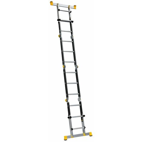 Centaure – Échelle télescopique articulée 5 positions – Largeur 72/63 cm – Charge max 150 kg – Hauteur 2.86 à 3.41 m – 510853