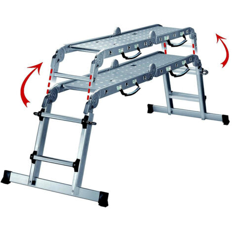 Centaure – Échelle télescopique 4 positions 4,40m – Structure en aluminium – Charge maximale 150 kg – Conforme norme EN 131
