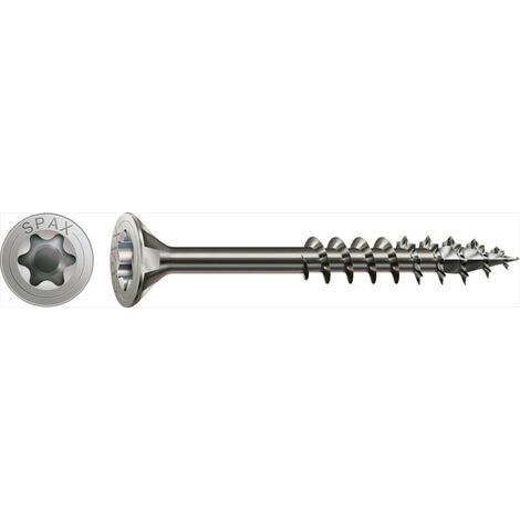 SPAX Lot de 50 vis inox tête fraisée torx SPAX, Diam.6 mm x L.100 mm