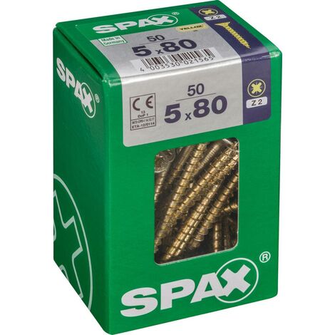 Vis bois Spax yellox 5x80 mm 50 pièces 4CUT (1/5)