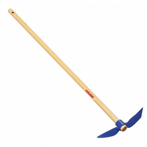 Revex – Serfouette panne et langue acier forgé – Manche bois frêne verni L.115 cm – Outil pour aérer et ameublir le sol