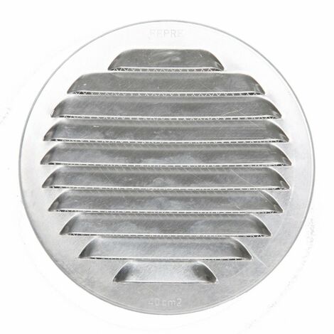 Centrale Brico – Grille d'aération VMC aluminium naturel 12.5 cm – Type encastrable – Passage d'air 40 cm² – Pour intérieur et extérieur