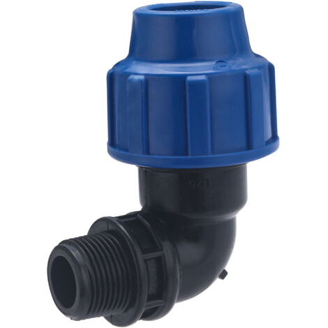 QUICK PLOMBERIE Raccord coudé 90° à compression plastique M 20 x 27 pour tube en polyéthylène (1/5)