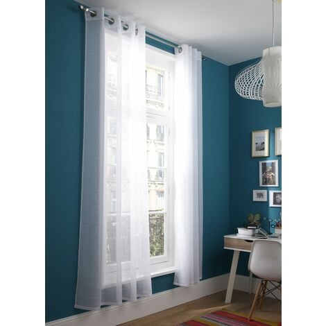 CENTRALE BRICO Voilage tamisant, Lola blanc l.140 x H.260 cm