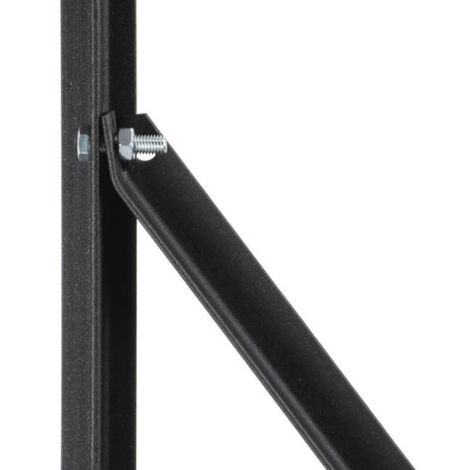 Poteau pour clôture en acier plastifié gris H. 150 cm – Longue durée – Pour béton armé – 1 perçage – Largeur 2.5 cm – Ferro Bulloni (1/3)