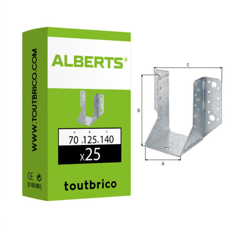 ALBERTS Support en U ailes extérieures Galvanisé GAH ALBERTS, 70x125 mm (1/4)