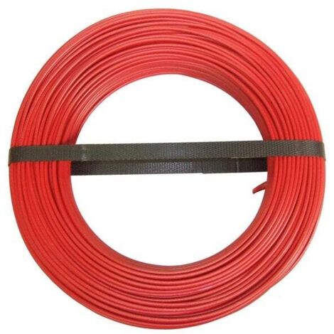 Blanc Habitat – Fil électrique H07V-U 2.5 mm² rouge – Couronne de 100M – Pour installations fixes jusqu'à 1000V – Fabrication française