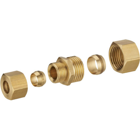 CENTRALE BRICO Manchon reduit biconique laiton D.14 pour tube en cuivre (1/4)