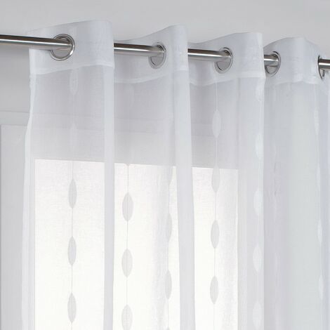 CENTRALE BRICO Voilage tamisant, Nina blanc l.140 x H.260 cm