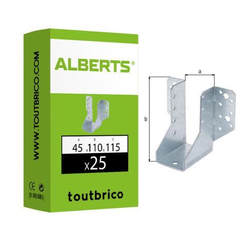 ALBERTS Support de poteau forme U Galvanisé GAH ALBERTS, 110x45 mm (1/3)
