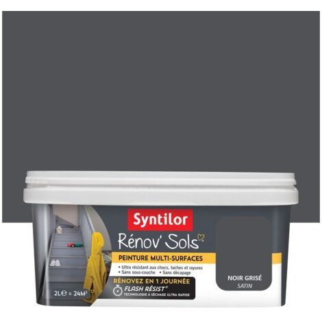 Peinture, carrelage et bois Renov soL SYNTILOR, noir grisé satiné, 2L