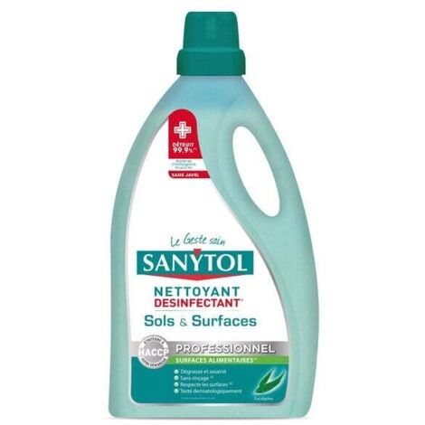 FP – Désinfectant sols et surfaces 5L – Élimine 99,9% des bactéries et virus – Pour cuisines et sanitaires – Parfum eucalyptus frais