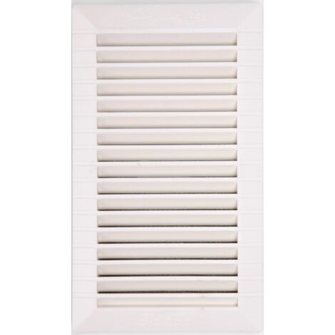 Centrale Brico – Grille aération VMC abs naturel 23 x 13.5 cm – Type à clipser – Passage d'air 105 cm² – Moustiquaire intégrée pour intérieur et extérieur