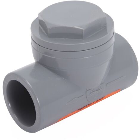 Centrale Brico – Clapet antiretour PVC à coller – Raccord femelle/femelle – Diamètre 32mm – Pour installations sanitaires et plomberie