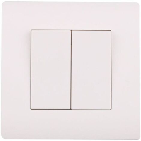 Double Interrupteur Va-Et-Vient Complet Basic, Blanc