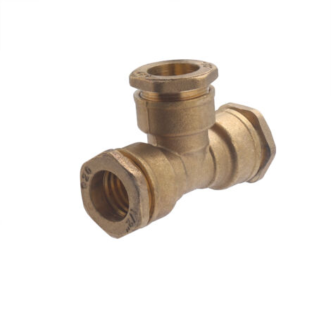 Raccord Te À Compression Laiton D.20 Pour Tube En Polyéthylène (1/5)