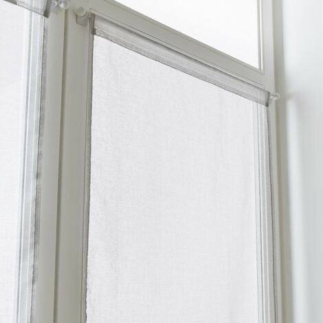 CENTRALE BRICO Vitrage tamisant, Leo blanc l.70 x H.210 cm (1/3)