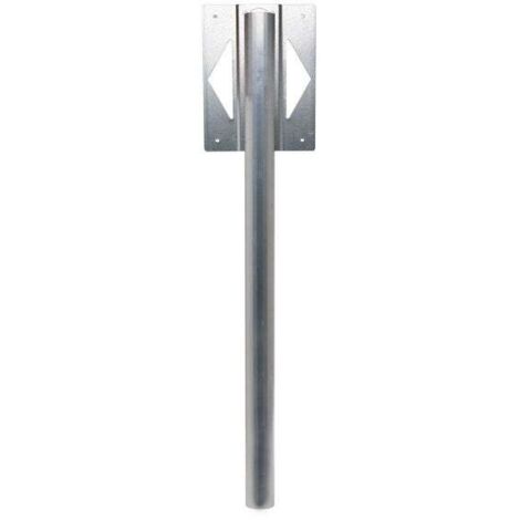 Renz – Pied aluminium H.116 X L.33 X P.5 cm – Finition mate – Support de boîte aux lettres – Couleur gris