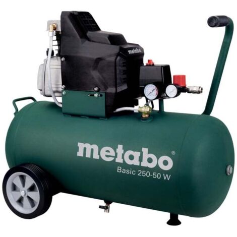 Metabo – Compresseur à pistons lubrifié 50L – Débit effectif 95 l/min – Pression max. 8 bar – Puissance 1,5 kW pour applications industrielles (1/4)