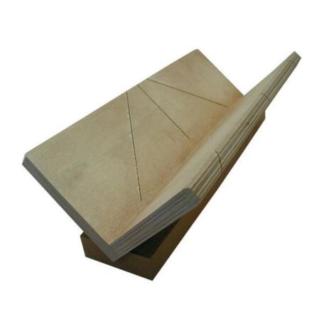 Outifrance – Boîte à onglet pour corniches 400mm – Multiplis 18mm – 3 coupes verticales 45°/90°/45° – Pour bois dur et teck