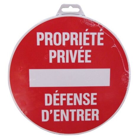 Novap – Panneau de signalisation propriété privée 300 mm – Polystyrène choc – Ronde avec traitement anti-UV – Installation facile