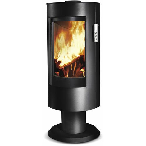 Supra – Poêle à bois vertical étanche 7,1 kW – Acier – Double combustion – Raccordement arrière ou dessus – Flamme Verte 7 étoiles