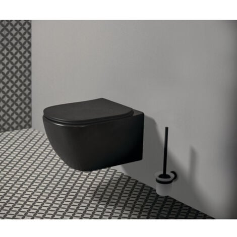 IDEAL STANDARD Pack WC suspendu Tesi AquaBlade - Noir mat - Abattant frein de chute ultra-fin