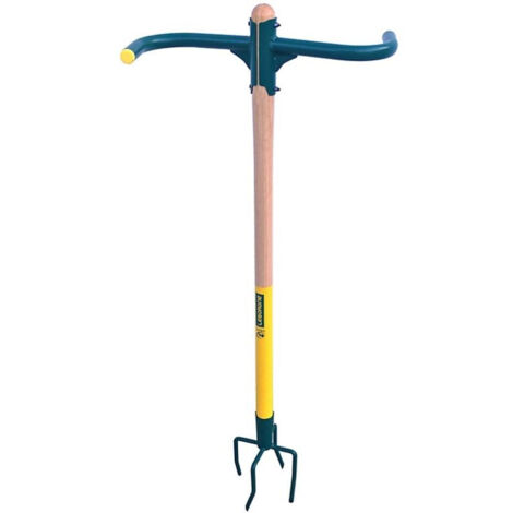 Leborgne – Rotogrif 320040 – Griffe de jardin 4 dents – Éco-conception en bois PEFC – Ergonomique pour décompactage sans retourner le sol