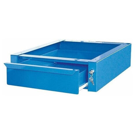 Outifrance – Bloc tiroir en acier bleu 490x540x150mm – Tiroir sur glissières – Finition peinture époxy – Fermeture sécurisée