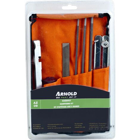 ARNOLD Kit d’affûtage en trousse enroulable pour lames de tronçonneuse (1/4)