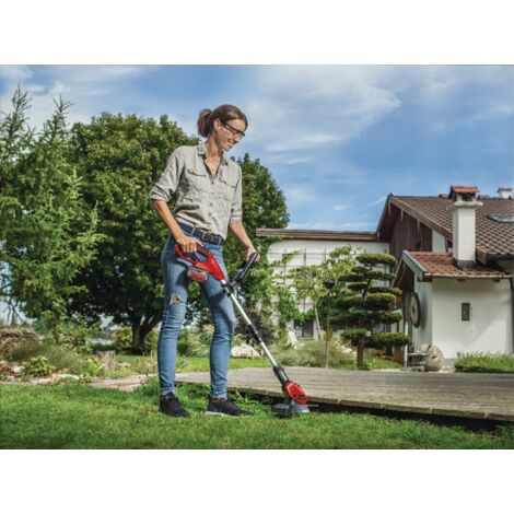 Einhell Coupe-bordures sans fil GE-CT 18 Li - Solo Power X-Change (18 V,Diam. de coupe lame 24 cm,Livré avec 20 lamelles en PVC) Livré sans Batterie ni Chargeur