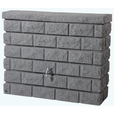 Garantia – Récupérateur d'eau de pluie 400 L gris granite – Monobloc en polyéthylène rotomoulé – Robinet laiton 3/4' – Collecteur filtrant Eco – 995180