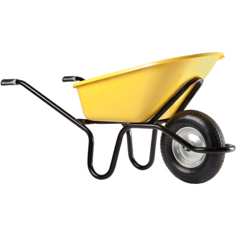 Haemmerlin – Brouette de jardin 110 L – Charge utile 250 kg – Caisse peinte ultra renforcée – Roue gonflée 400 mm pour terrains difficiles - PLUS 110 L