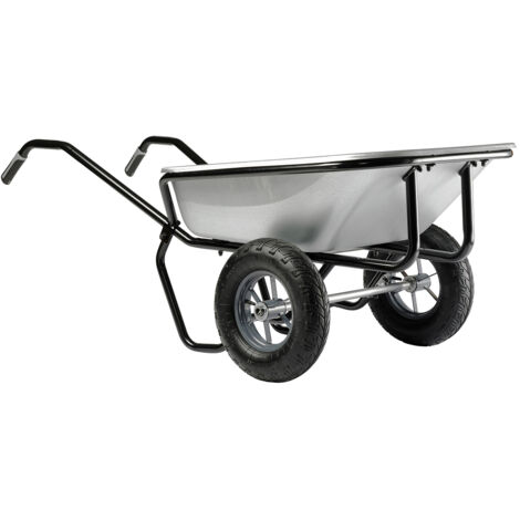 Haemmerlin – Brouette de jardin 2 roues 160L – Charge utile 250kg – Galvanisée pour conditions extérieures – Roues gonflées Ø 400mm (1/6)