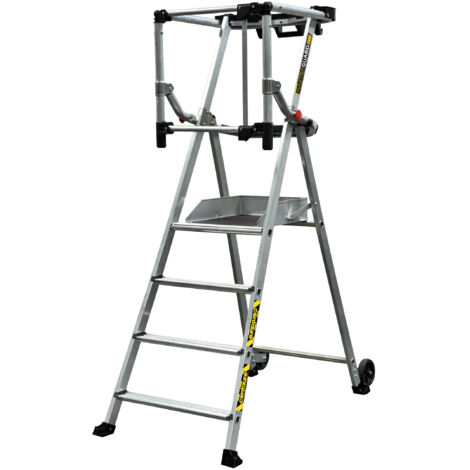 Centaure – Plate-forme roulante 4 marches hauteur fixe 0.95m – Charge max 150kg – Système de clipsage Lock In – Conforme norme EN 131-7