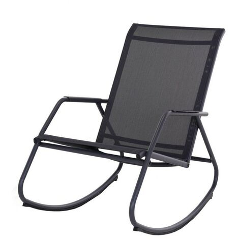 PROLOISIRS Fauteuil basculant de jardin Noa Rocking - graphite/gris 61 x 90 x 100 cm