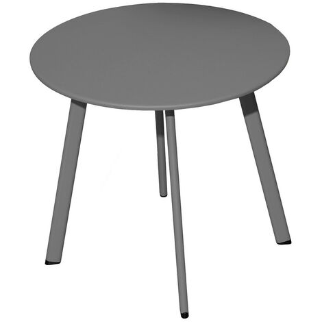 Table basse de jardin Massaï ø 50 cm – Structure acier époxy – Plateau plein – Coloris graphite – 43 cm de hauteur – Proloisirs