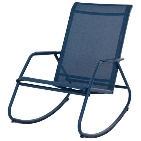 PROLOISIRS Fauteuil basculant de jardin Noa Rocking - bleu/bleu 61 x 90 x 100 cm