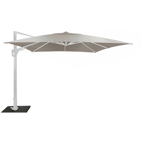 PROLOISIRS Parasol déporté Elios Sunbrella® orientable alu/sunbrella - blanc/birch 101