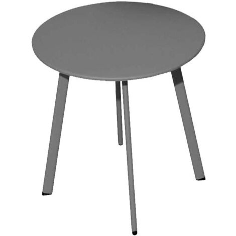 Table basse de jardin Massaï ø 45 cm – Structure acier époxy – Plateau plein – Coloris graphite – Hauteur 39 cm – Proloisirs