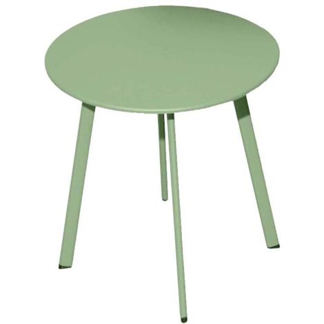 PROLOISIRS Table basse de jardin Massaï ø 45 cm en acier époxy - vert light