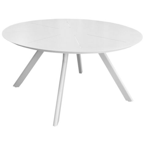 Table de jardin ronde 150 cm – Aluminium 100 % – Pour 6 personnes – Finition peinture époxy – Plateau rainuré – Proloisirs (1/5)