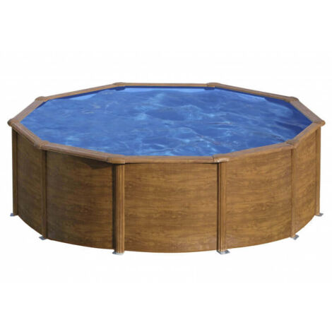 Piscine acier aspect bois Mauritius ronde 4,80 x 1,32 m - Gré