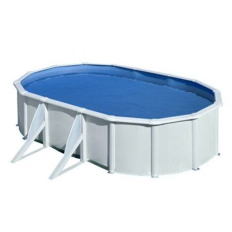 Gre Pools Piscine ovale acier 5,27m x 3,27m x H: 1,22m - Filtration à cartouche - Renfort apparents