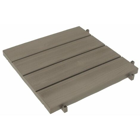 EDA – Dalle imitation bois en plastique recyclé haute densité – Résistante aux intempéries et UV – Installation par emboîtement rapide – Pour terrasses et balcons (1/6)