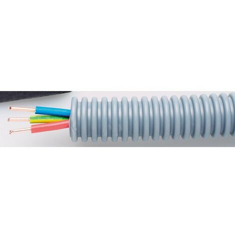 Gaine Préfilée ICTA 20mm - 50 Mètres Avec Câbles Bleu, Rouge, Vert/jaune - Section 2,5 Mm