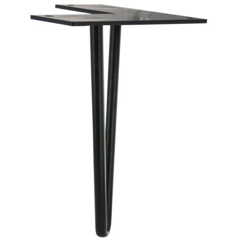 CIME Pied meuble design fixe, H.16 cm acier époxy noir (1/4)