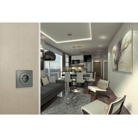 SCHNEIDER ELECTRIC Plaque Simple Odace Touch, Anthracite Liseré Anthracite